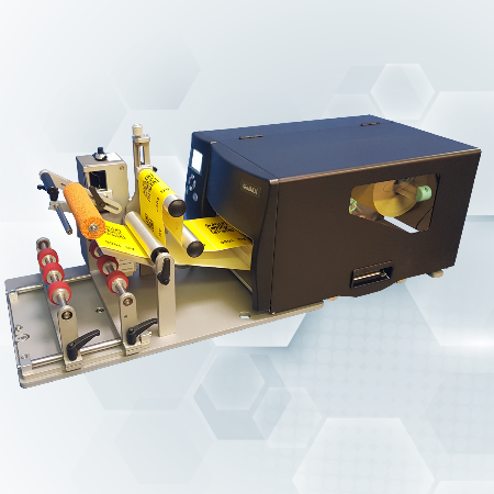 GoDEX AG1060F semi-automatic bottle labeller